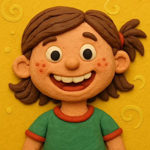 Emily, a clay-style character